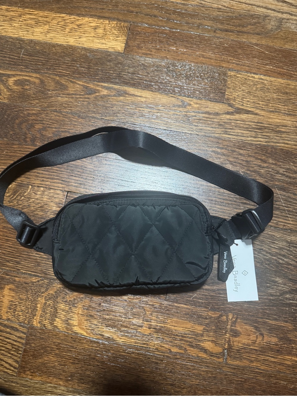 Vera Bradley Black Quilted Belt Bag with Adjustable Strap